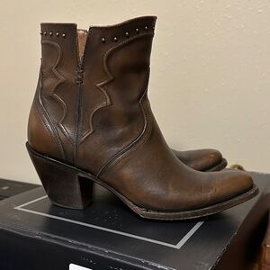 Lucchese Dark Brown Western Ankle Booties